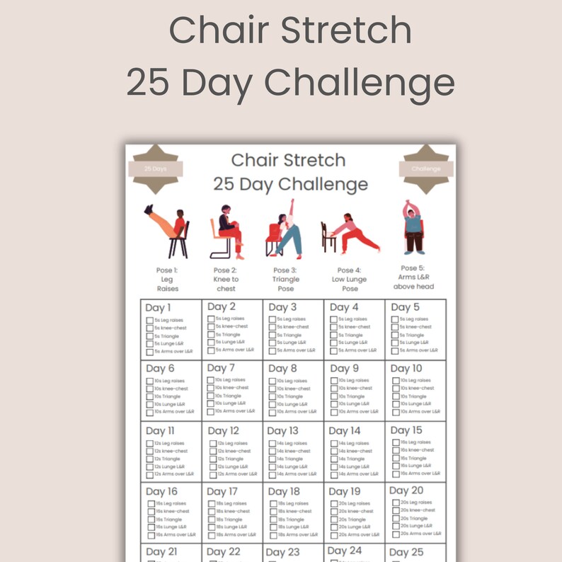 25 Day Chair Exercises Challenge Workout Digital Reshape Summer Body 10 ...