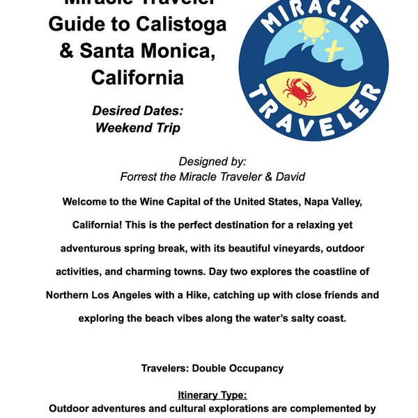Guide to Calistoga & Santa Monica, CA