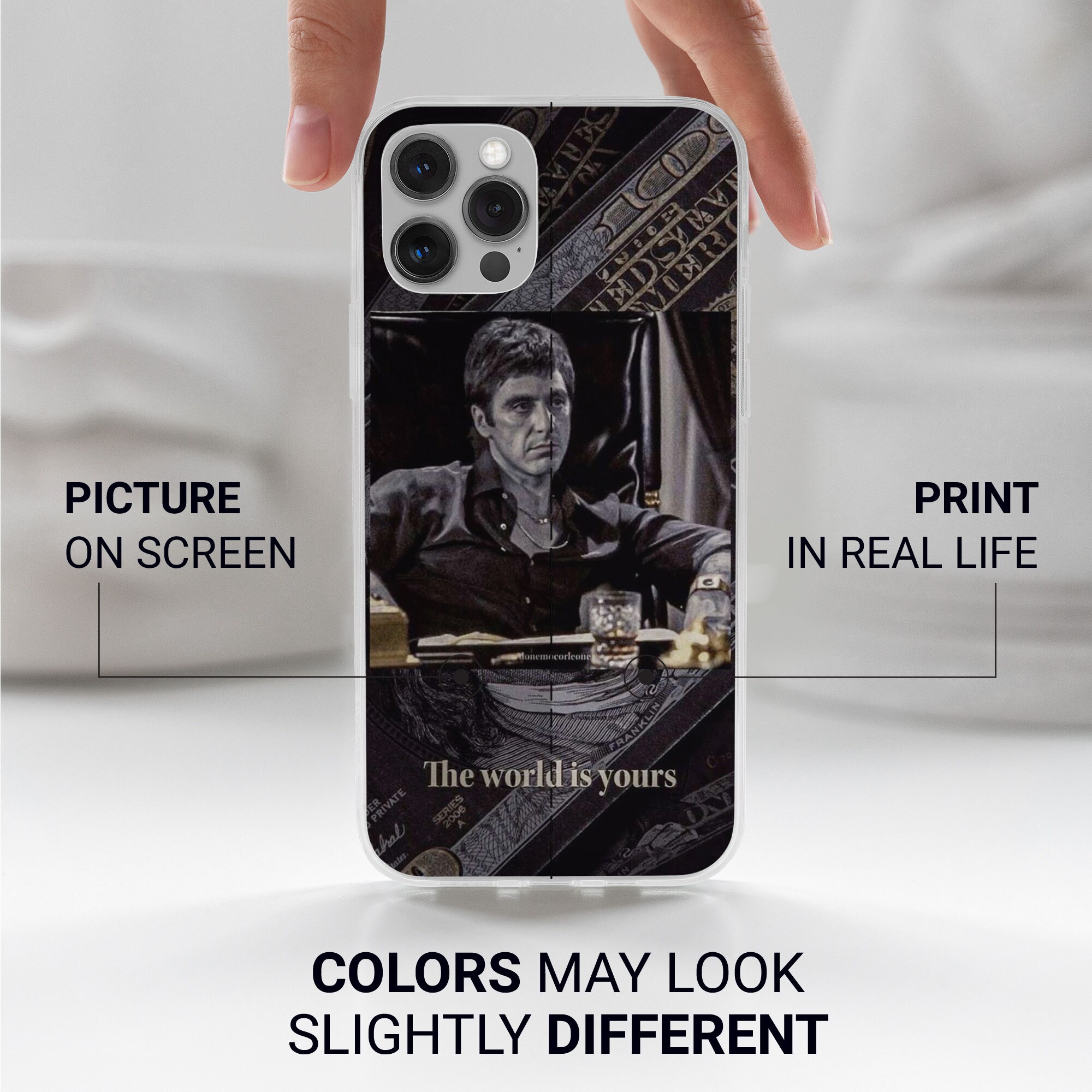Tony Montana scarface Phone Case for iPhone 14, Xr, 11 Pro, 12, 13, Xs