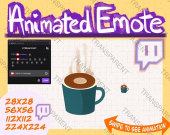 Emote de café animado para Twitch y Discord