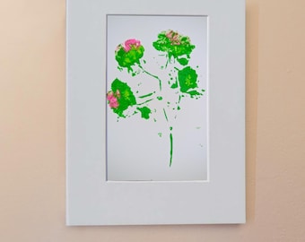 Original Hand-Pressed Floribunda Rose - Flora Archive: Series 001 - Signed & Matted 11x14 Acrylic