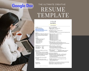 Plantilla de currículum creativo, diseño de CV moderno (Documento de Google)