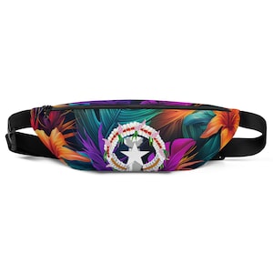 Tropical Floral Fanny Pack: Water-Resistant Polyester Waist Bag