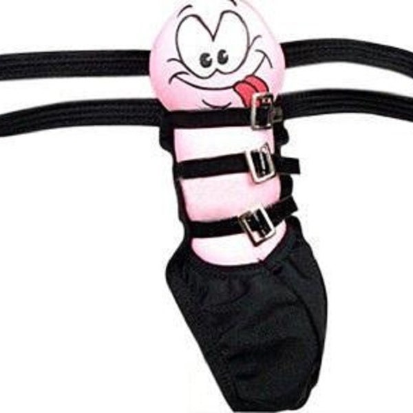 28-32" Waist Men's Sexy Buckle Ring Open Front Penis Restraints G-String Thong Chastity Underwear Pvc Wet Look Cage Belt Bondage Set Device