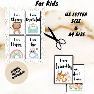 Positive Affirmations Card For Kids, Motivational Cards,Kids Mood Booster, Kids Daily Affirmation, Kids Positivity Cards, Kids Empowerment