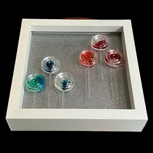 Pop Art, 3D Framed Unique Hanging Sculpture, Glitter Lollipop Wall Decor