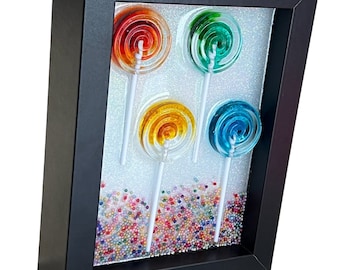 Lollipop Candy Wall Art: Resin Pop Art Decor.