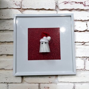 Christmas Spirit Ghost Art, Glow in the Dark, Framed Ghost Gift