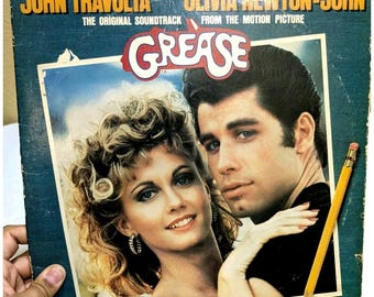 Colonna sonora di Grease 1978 RSO RS-2-4002 2LP Vinile John Travolta Olivia Newton-John