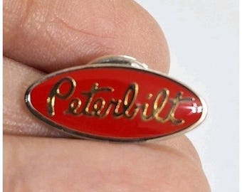 Peterbilt Logo Lapel Pin Red Oval Truck Emblem Hat Jacket Tie Tack Vintage