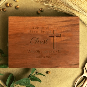 Personalized Walnut Wood Keepsake Box: First Communion Gift