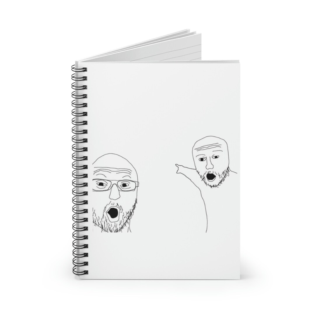 Pointing Soy Wojak Meme Spiral Notebook for Terminally Online Etsy