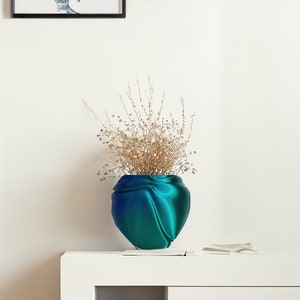 Piccolo vaso stampato in 3D per fiori secchi - Vaso ondulato - fiori secchi minimalisti, regalo per la festa della mamma