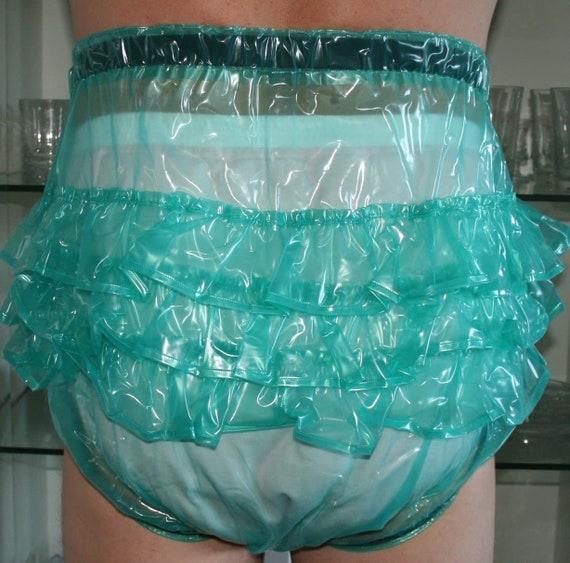 PVC Diaper Pants Rubber Pants With Ruffles Green Transparent -  Canada