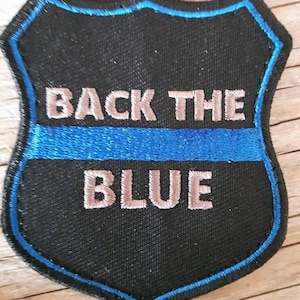 Blauer Linienaufnäher Back The Blue