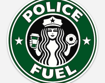 Autocollant humour café Police Fuel