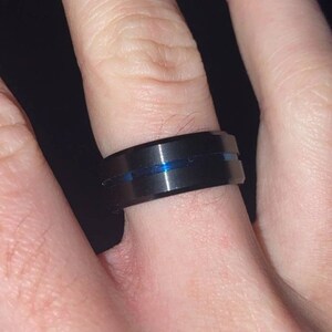 Blue line steel ring image 3