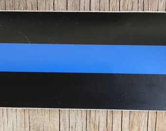 Large rectangular blue line vinyl sticker