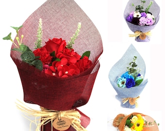 Artificial Soap Flower Bath Soap Rose Flower Scented Soap Bouquet for Mother Valentine's Day Party Wedding Decoration