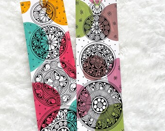 Boho Bookmarks with tassel Hand Painted Mandala Bookmark Christmas Gifts Bookmarks Set Book Lovers Gift Zentangle Bookmark Thanksgiving Gift