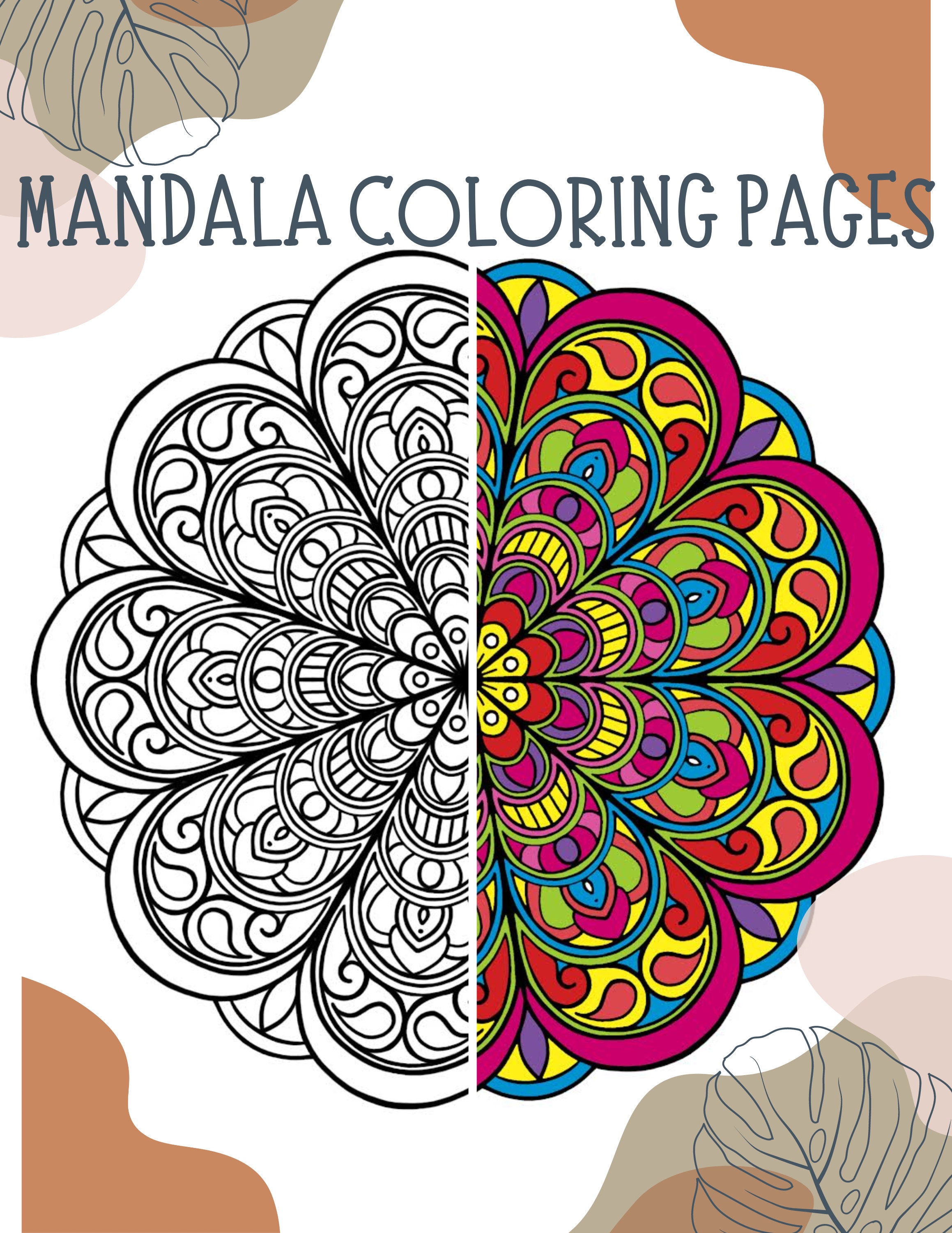 25 Mandala Colouring Pages PDF Digital Download Beautiful Hand Drawn ...