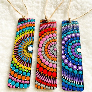 Hand Painted Mandala Bookmarks Colourful Children's - Etsy