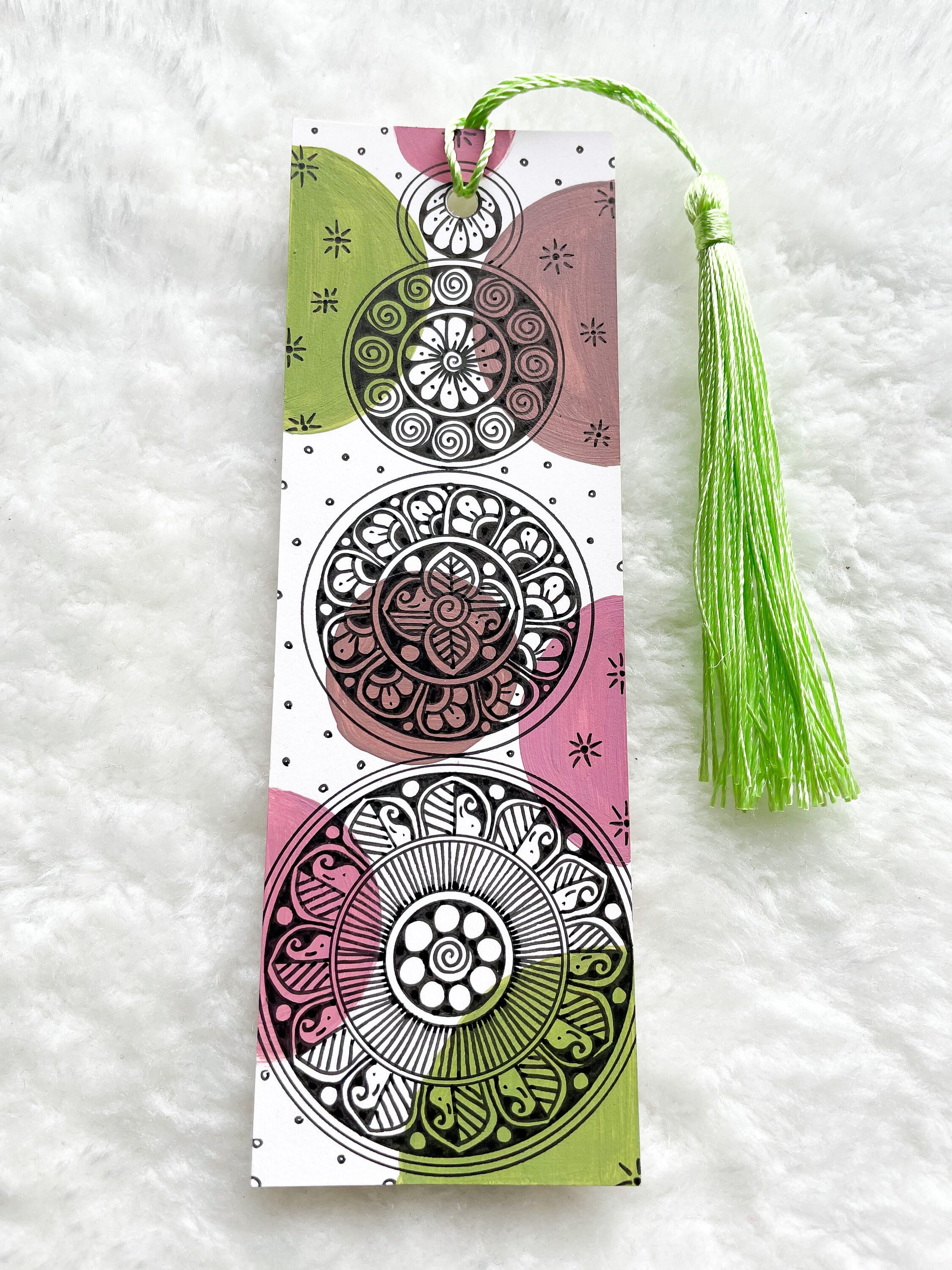 Boho Bookmarks With Tassel Hand Painted Mandala Bookmark Christmas ...