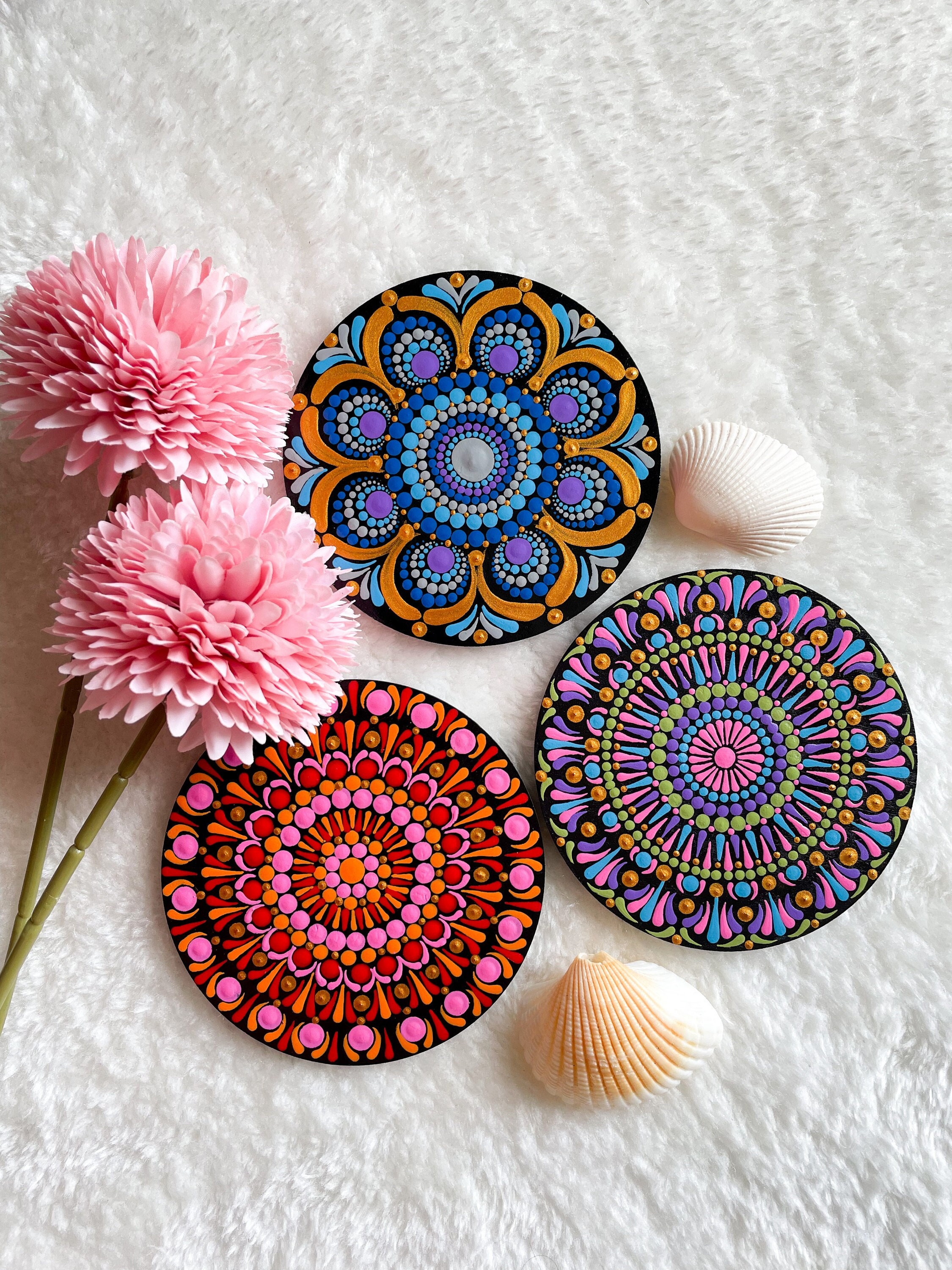 Mandala Art Kit Coasters with Stand-Craft Kit with Dot Mandala Art Too –  ToysCentral - Europe