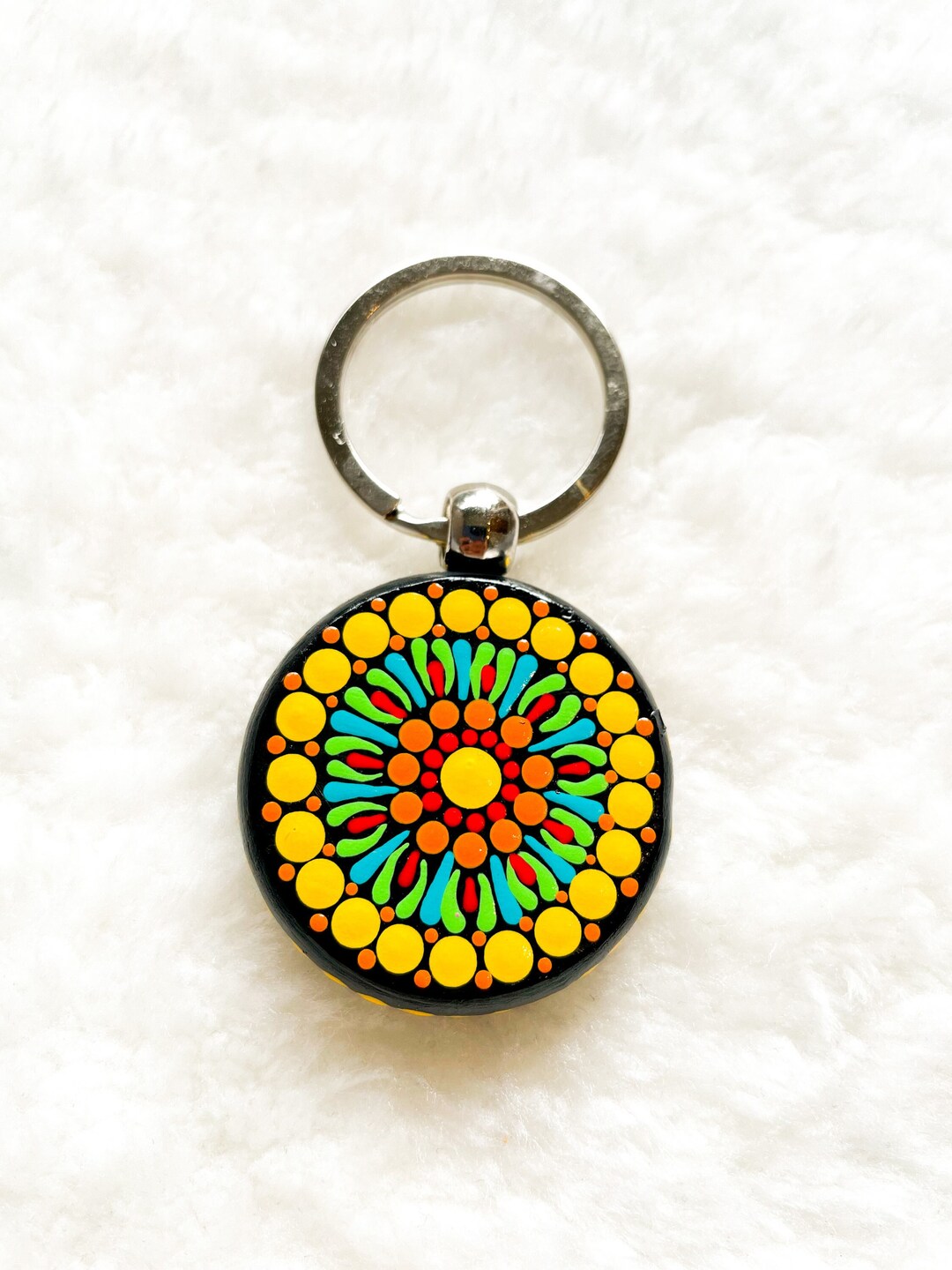 Hand Painted Keychain, Dot Mandala Key Chain, Birthday Gifts, Housewarming Gifts, Boyfriend