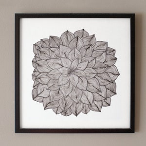 Hand Drawn Mandala Art Print Black and White Home Decor Boho Printable ...