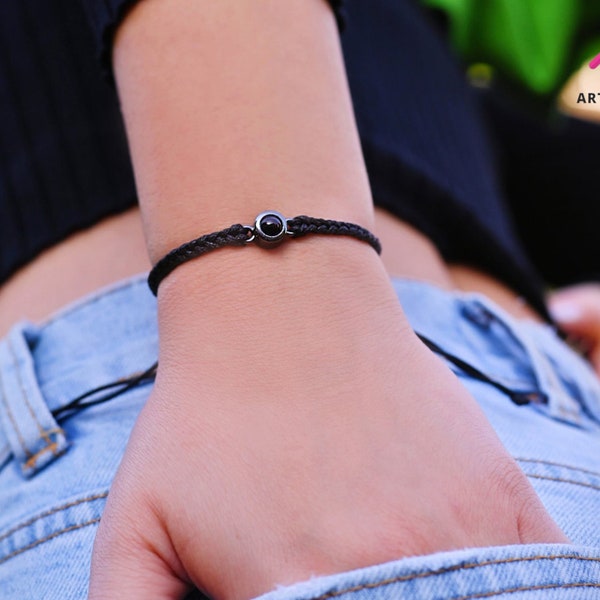 Customizable Photo EyesCircle Photo Bracelet Personalized Custom Photo Couple Bracelet main image 1