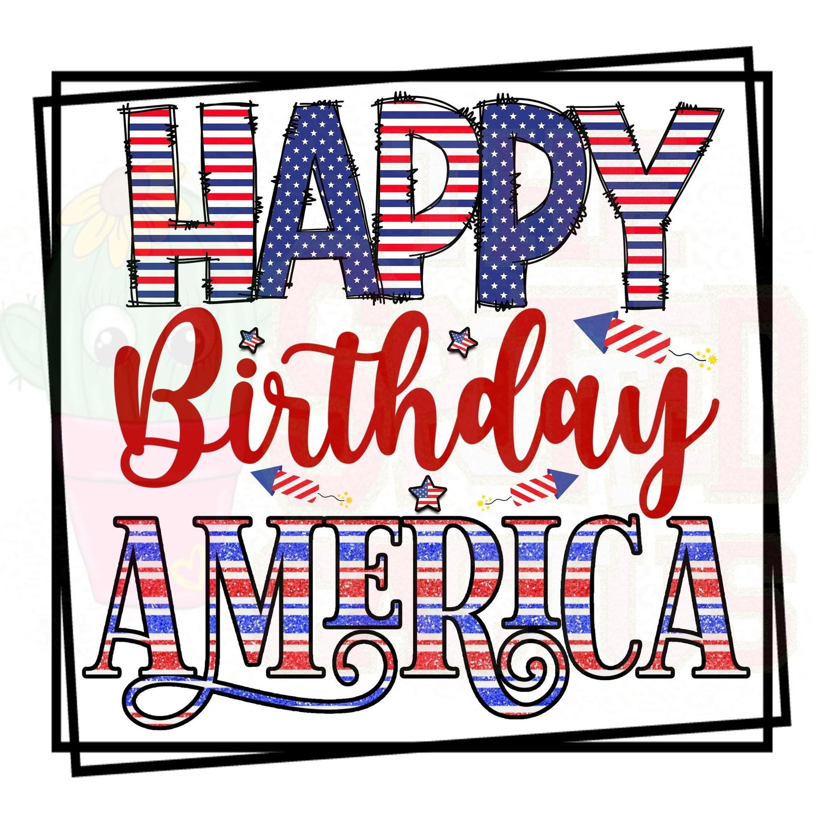 Happy Birthday America PNG - Etsy