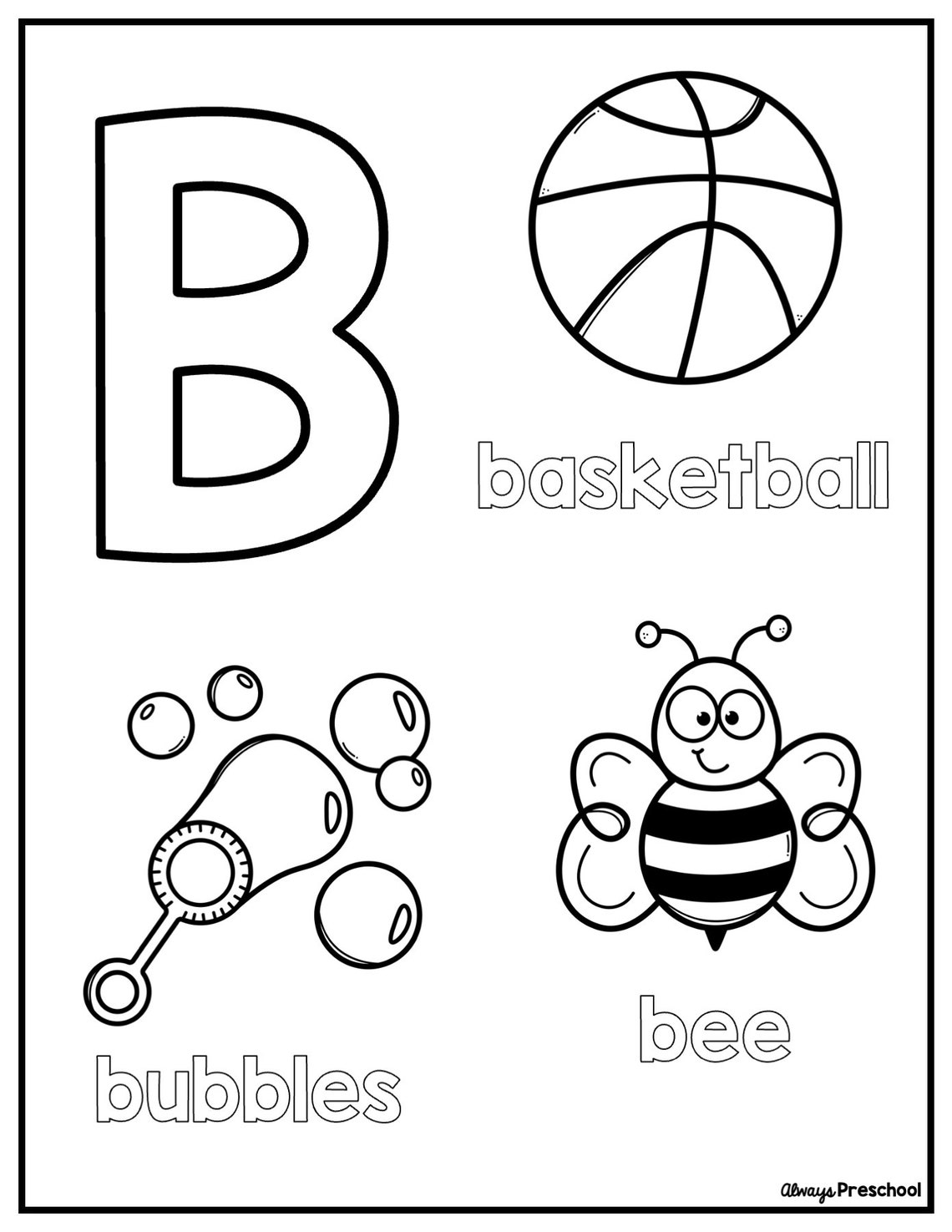 Alphabet Coloring Pages Coloring Book, Printable for Kids, 26 Pages, A ...