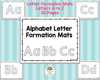 Tapete para trazar el alfabeto, hojas de trabajo imprimibles para colorear de la A a la Z, 26 páginas