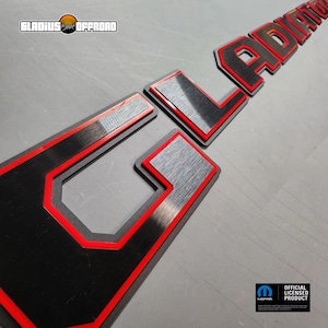 Jeep &quot;GLADIATOR&quot; Elite 3 Color acrylic tailgate emblem.