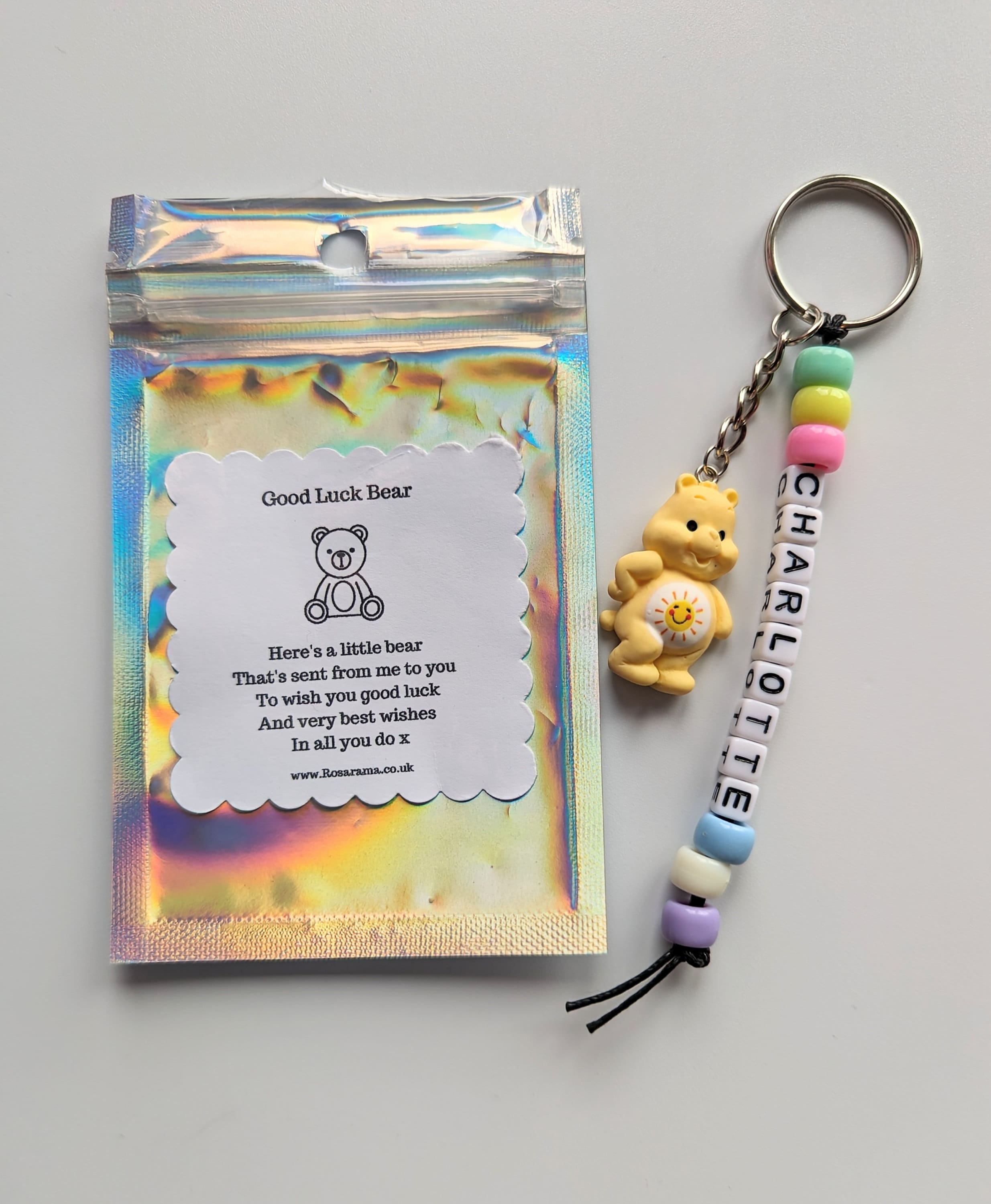 Good Luck Gift, Teddy Bear Keyring, Gift for a Friend Keyring, Good ...