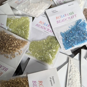Seed bead mix, bead sale, seed bead value, assorted Indian glass seed beads. surprise colour mix, variety pack, 5 packets of 10g