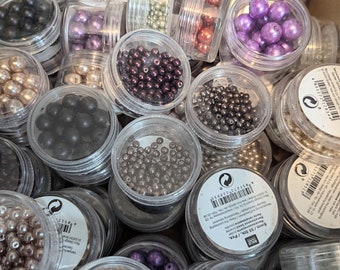 Assorted Glass Pearl Beads: Jewellery Making Variety Pack (10 Packets)
