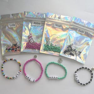 DIY Personligt Armbandskit, Berlockarmband, Festgåva, Namnpärlor, Barnpyssel, Smyckestillverkning, Vänskapsarmband