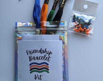 Friendship bracelet kit for kids, rainbow bracelet kit, craft kit for teens, friendship gift, bracelet making kit, macrame bracelet kit