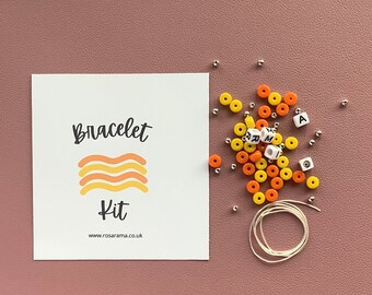 Kit de pulseras, kit de manualidades, crea tu propia pulsera con nombre, kit de joyería, kit de cuentas, obsequio para bolsa de fiesta, pulsera para niñas, regalo personalizado