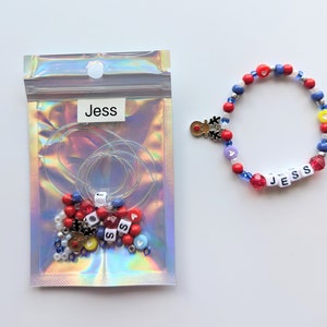 Christmas kit, Make your own bracelet, personalised, party bag favours, gift for a child, craft kit, birthday gift, stocking filler
