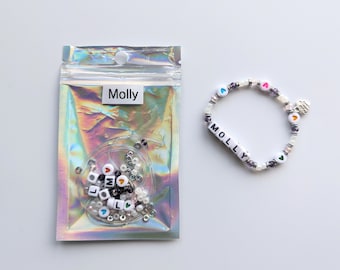 Bracelet kit, DIY stretchy bracelet, craft kit, glass bead bracelet kit, Make your own bracelet, Christmas gift idea, personalised