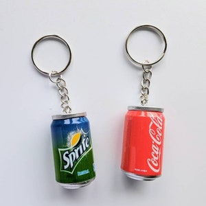 Fizzy drink can keyring, pop keyring, soda drink, novelty keyring, personalise with a name, bag charm, personalised keyring image 4