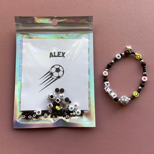 kit braccialetto, crea il tuo braccialetto da calcio, personalizzato, bomboniere, kit artigianale, regalo di compleanno, regalo di Natale, braccialetto fai da te