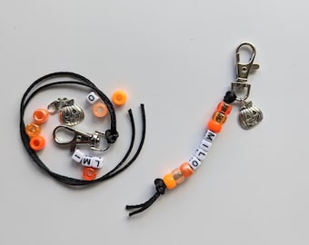 Personalized Halloween Bead Keyring Kit: Children's Party Favor