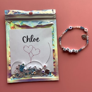 Make your own bracelet, personalised, party bag favours, kids jewellery, craft kit, birthday gift, friend bracelet, wedding favour