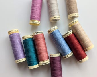 Gutermann Sew All Thread: 10 Assorted Polyester Colors, 100m Reels