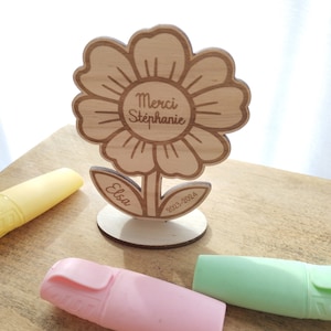 Personalized flower to put down, thank you super teacher, atsem gift, thank you nanny, end of school year gift for teacher, master gift idea