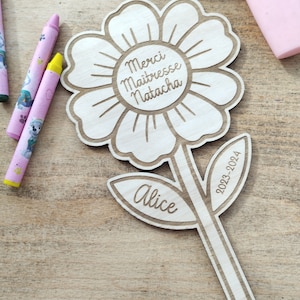 Flor personalizada para ofrecer, gracias súper maestro, regalo atsem, gracias niñera, regalo de fin de año escolar para maestros, idea de regalo para maestros